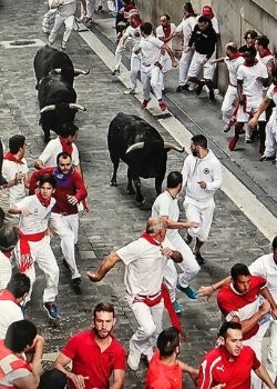 traveling steps running of the bulls